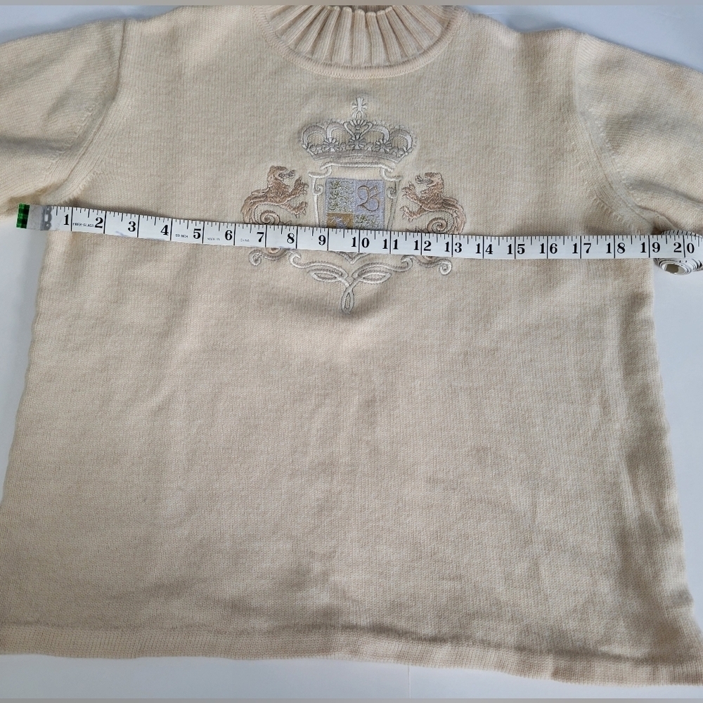 BODE Vintage Cream Colored Mock Neck Knitted Long Sleeve Pullover Sweater - Picture 4 of 8